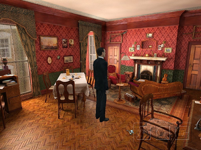 Man standing room table chairs free wallpaper for desktop - medium preview image