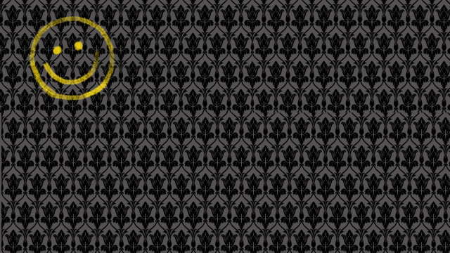 Smiley face black yellow background free wallpaper for desktop - medium preview image