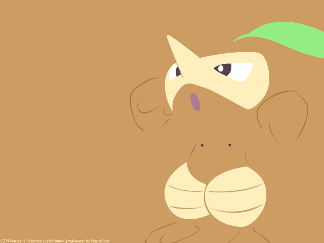 Cartoon face green leaf brown free wallpaper for desktop - medium preview image