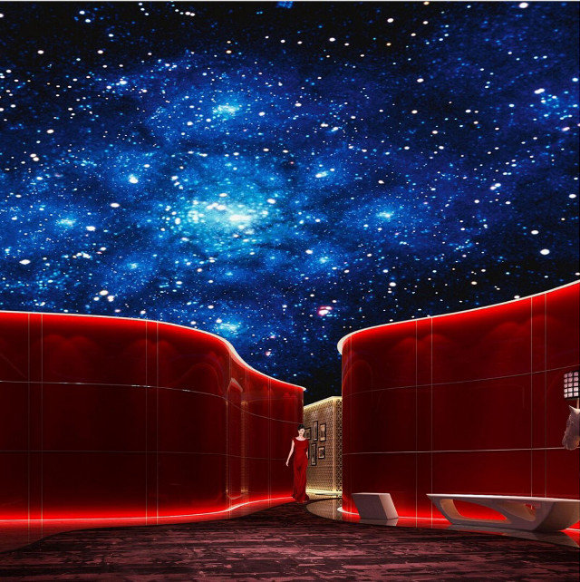 Red wall blue sky starry free wallpaper for tablet - medium preview image