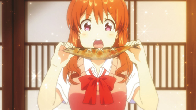 Woman surprised pizza holding hands free wallpaper for desktop - medium preview image