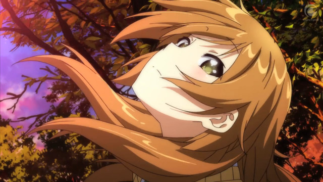 Girl looking up autumn leaves free wallpaper for desktop - medium preview image