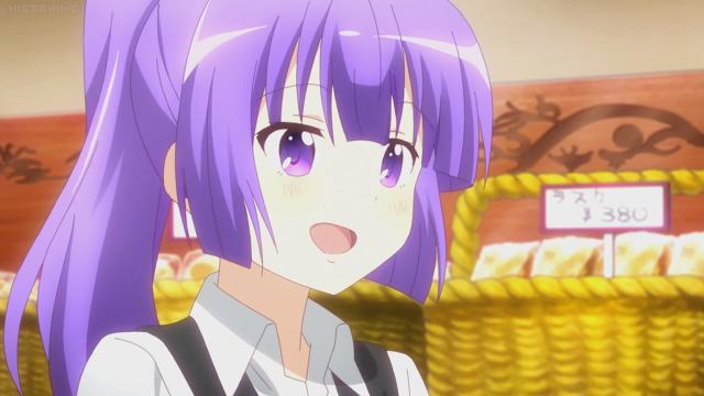 Girl purple hair white shirt free wallpaper for desktop - medium preview image