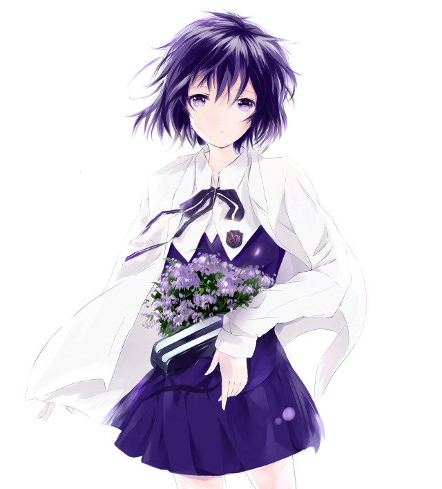 Girl dress bouquet flowers white free wallpaper for tablet - medium preview image
