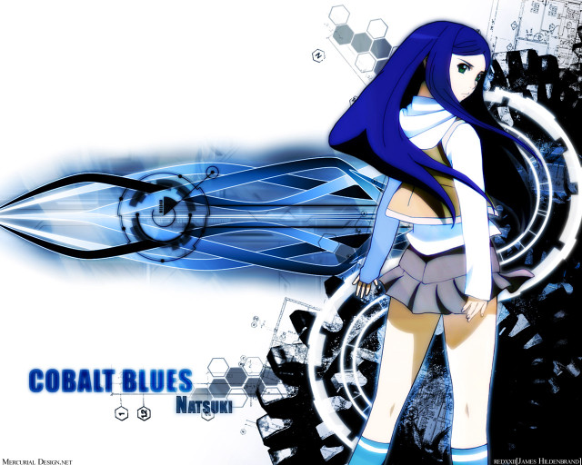 Woman blue hair blue dress free wallpaper for desktop - medium preview image