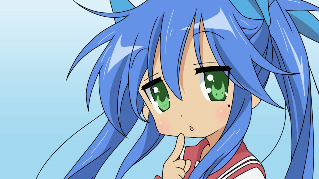 Anime girl blue hair green #6 free wallpaper for desktop - medium preview image