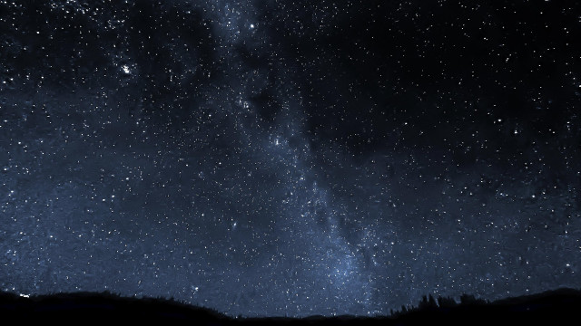 Night sky stars silhouette person free wallpaper for desktop - medium preview image
