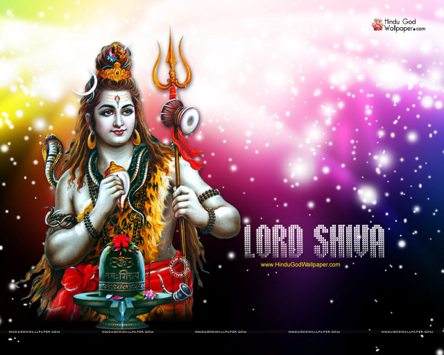 Lord shiwa colorful background starry free wallpaper for desktop - medium preview image
