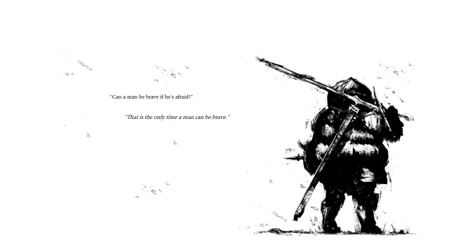 Man sword drawing quote artwork free wallpaper for desktop - medium preview image