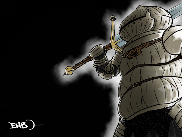 Cartoon knight sword armor back free wallpaper for desktop - medium preview image