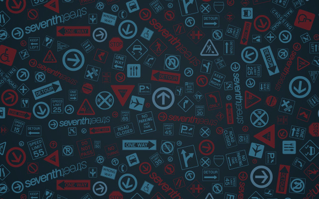Signs black red blue jigsaw free wallpaper for desktop - medium preview image