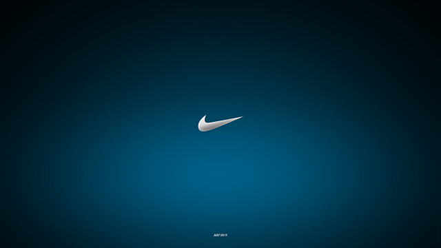 Nike blue background black logo free wallpaper for desktop - medium preview image