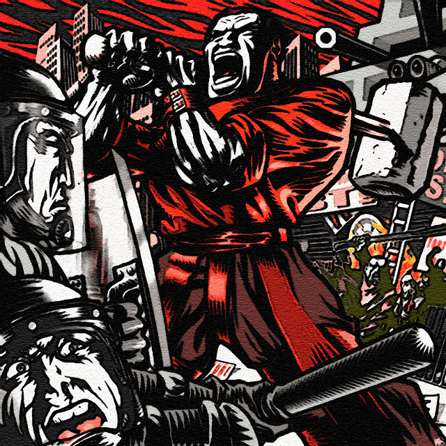 Man sword demon building people free wallpaper for tablet - medium preview image