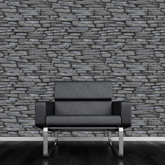 Chair stone wall black leather free wallpaper for tablet - medium preview image