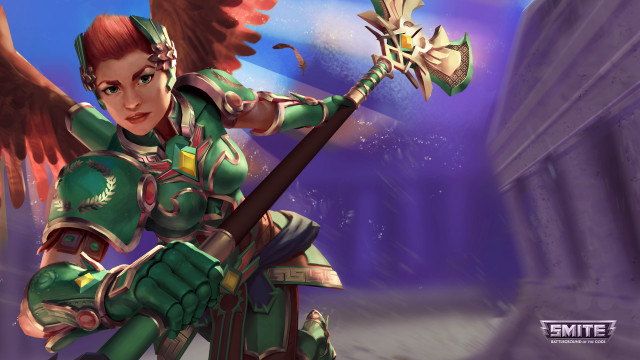 Woman sword wings bird arm free wallpaper for desktop - medium preview image