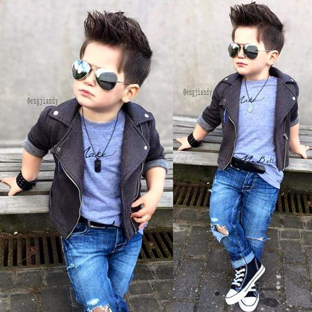 Little boy sunglasses jacket bench free wallpaper for tablet - medium preview image