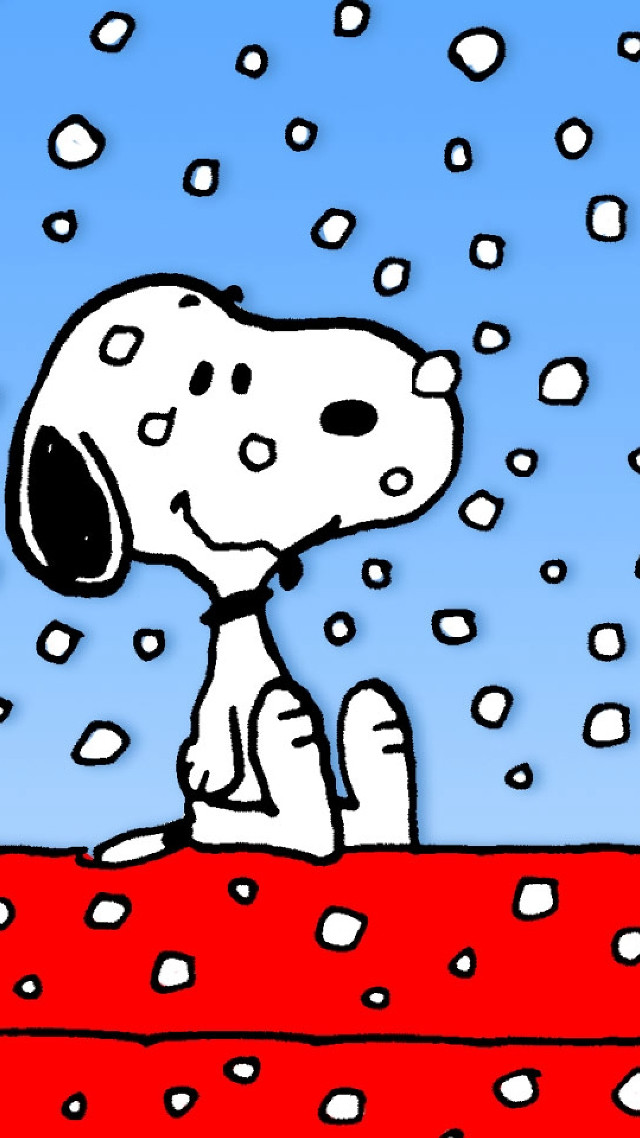 Cartoon dog sitting blanket snow free wallpaper for mobile - medium preview image