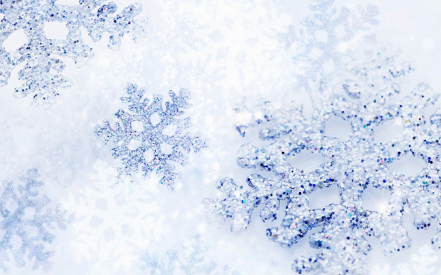 Snowflake white background blue silver #2 free wallpaper for desktop - medium preview image