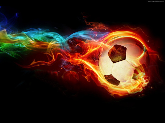 Soccer ball fire smoke black #3 free wallpaper for desktop - medium preview image