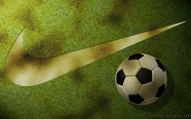 Soccer ball nike logo green free wallpaper for desktop - medium preview image