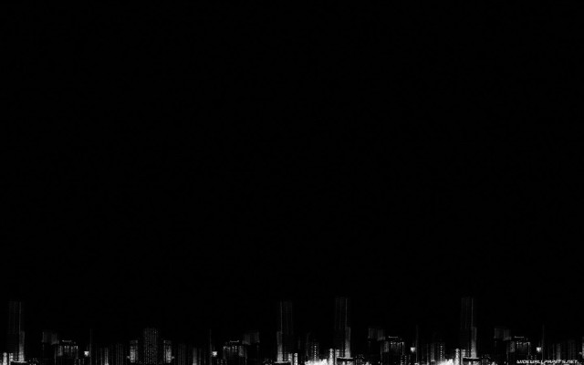 City skyline night plane flying free wallpaper for desktop - medium preview image