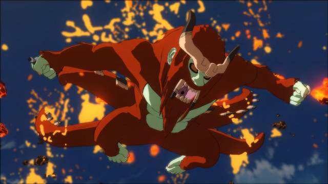 Red suit man flying demon free wallpaper for desktop - medium preview image