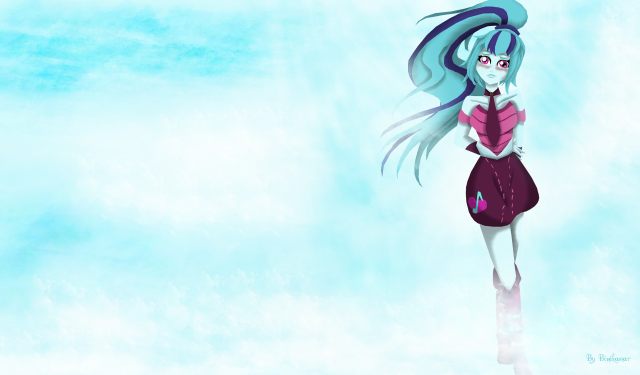 Cartoon girl blue hair pink #2 free wallpaper for desktop - medium preview image
