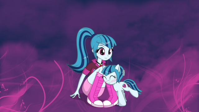 Pony cat purple background swirls free wallpaper for desktop - medium preview image