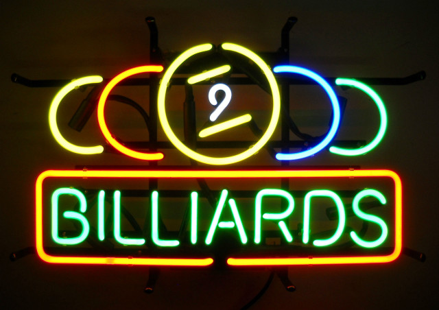 Neon sign billiards clock number free wallpaper for desktop - medium preview image