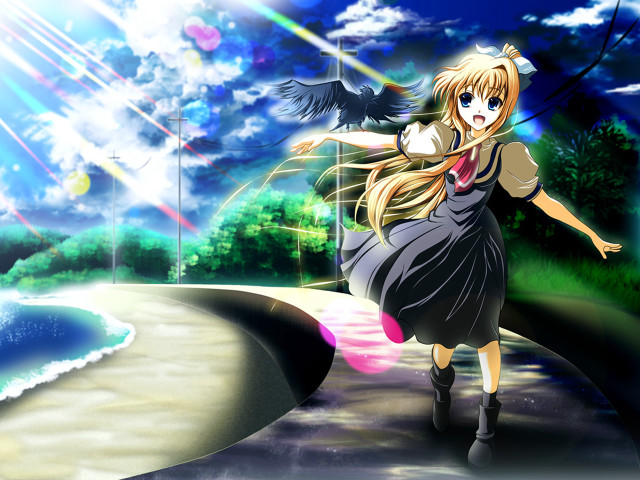 Girl long hair dress walking free wallpaper for desktop - medium preview image