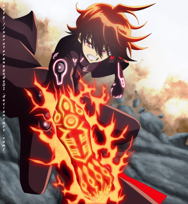 Man sword fireball action dynamic free wallpaper for tablet - medium preview image