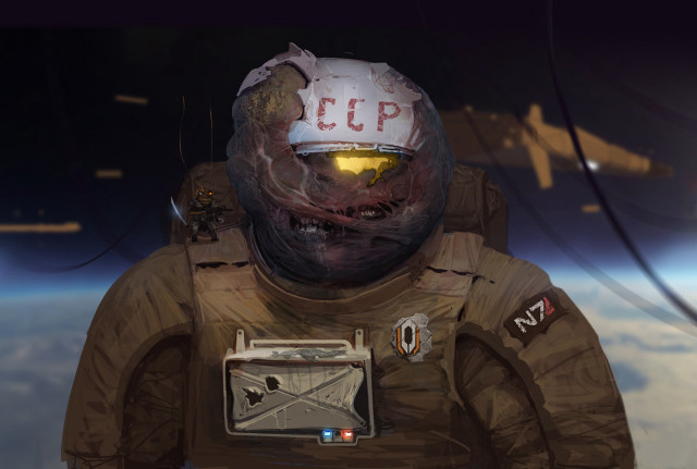 Man space suit helmet satellite free wallpaper for desktop - medium preview image