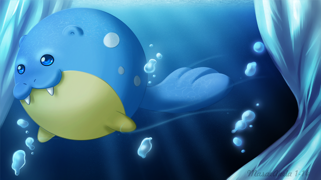 Cartoon whale yellow finish ocean free wallpaper for desktop - medium preview image