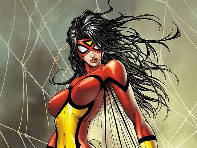 Woman yellow black costume spider #2 free wallpaper for desktop - medium preview image