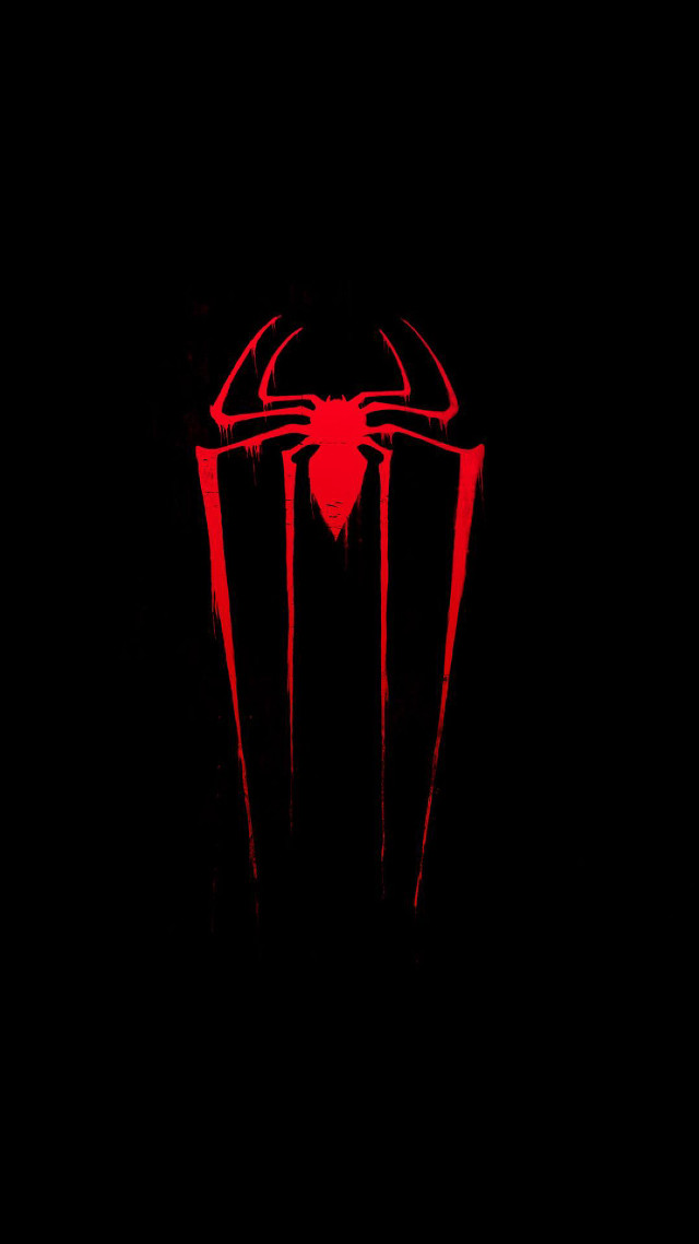 Red spider man logo black #3 free wallpaper for mobile - medium preview image