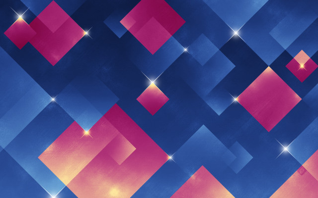 Blue pink background squares stars free wallpaper for desktop - medium preview image