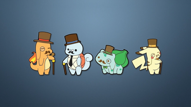 Cartoon cats top hat blue free wallpaper for desktop - medium preview image