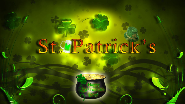 Stpatricksday gold shamrocks green bubble free wallpaper for desktop - medium preview image
