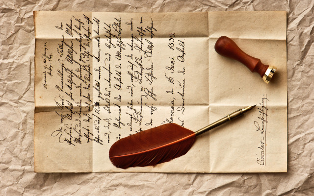 Pen feather paper writing resting free wallpaper for desktop - medium preview image