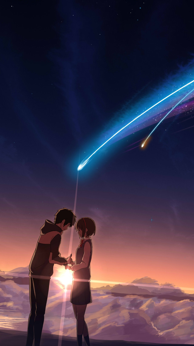 Couple shooting star bright light free wallpaper for mobile - medium preview image