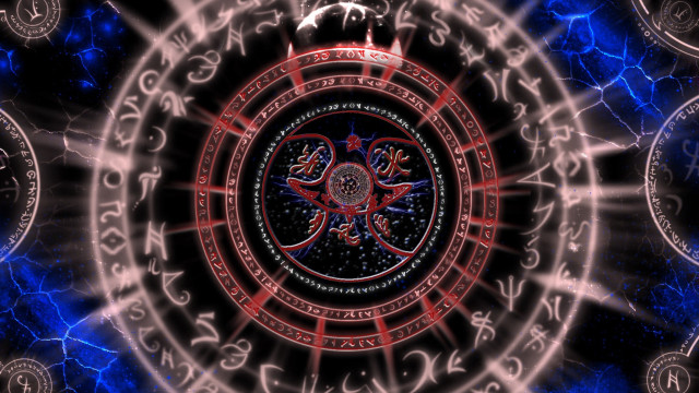 Zodiac circle lightning background blue free wallpaper for desktop - medium preview image