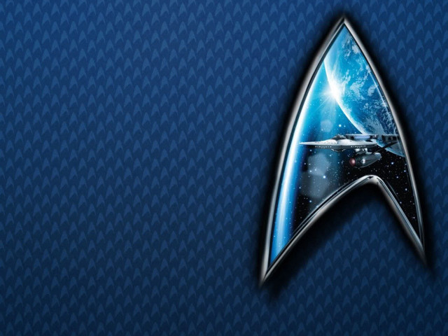 Star trek logo blue background #3 free wallpaper for desktop - medium preview image
