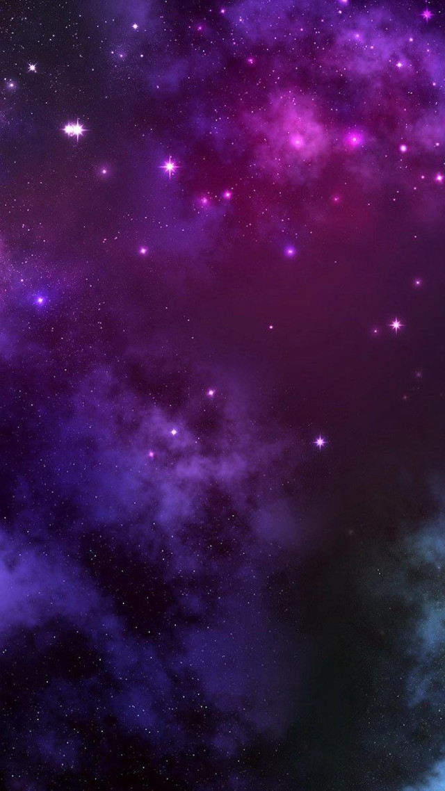 Purple blue space stars clouds free wallpaper for mobile - medium preview image
