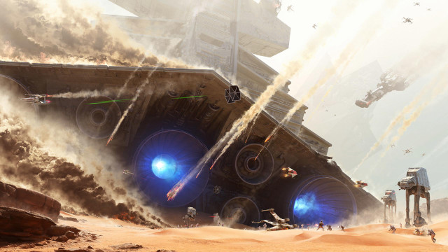 Star wars battle giant vehicle free wallpaper for desktop - medium preview image