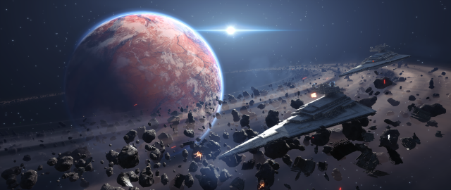 Star wars spaceship red planet free wallpaper for desktop - medium preview image