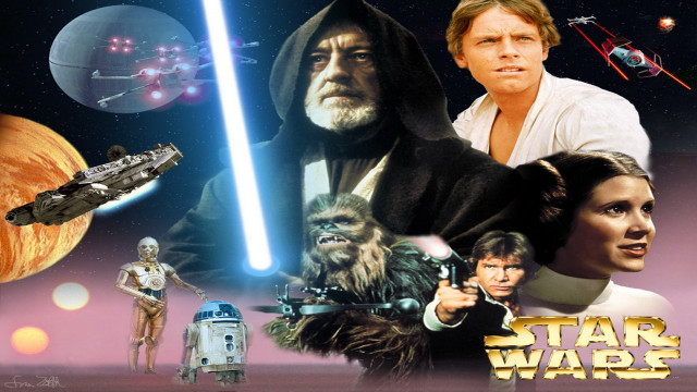 Star wars collage chewbacca characters free wallpaper for desktop - medium preview image