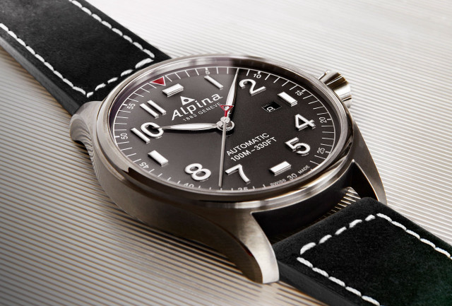 Black watch white stitching photorealism free wallpaper for desktop - medium preview image