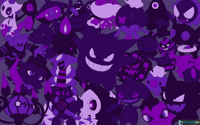 Cartoon characters purple black pattern #3 free wallpaper for desktop - medium preview image