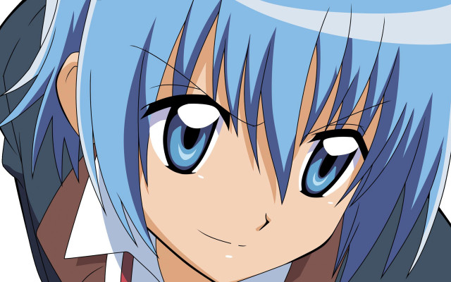 Anime blue hair blue eyes free wallpaper for desktop - medium preview image