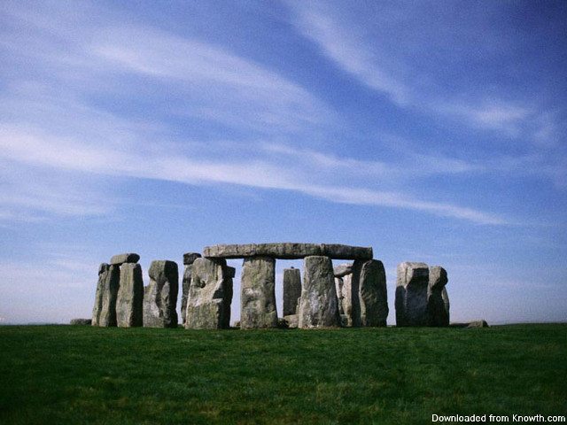 Stonehenge field blue sky clouds free wallpaper for desktop - medium preview image